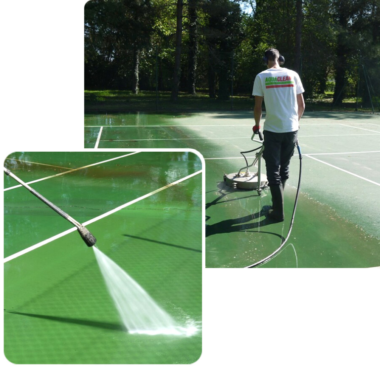 Nettoyage Des Courts De Tennis En R Sine Synth Tique Aquaclean